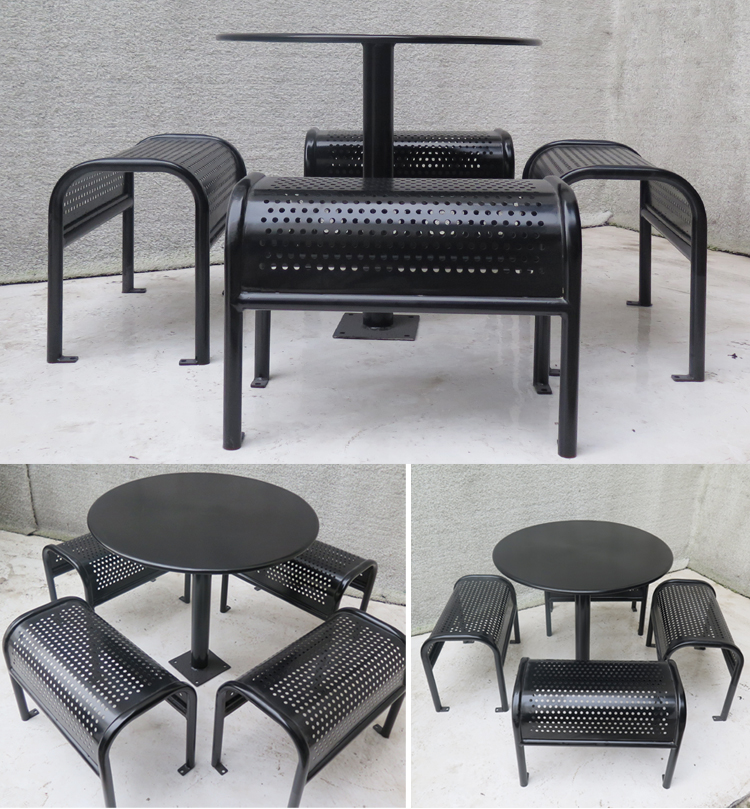 Full Steel Garden Set Table Benches Chiar/ Custpmized Picnic Park Outdoor Benches Sets