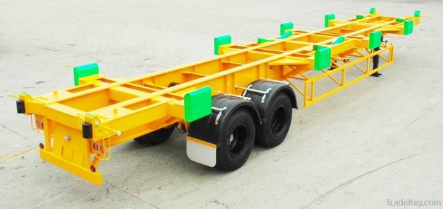 Customers Optional 3 Axle Terminal Port Skeleton Container Transport Truck Semi Trailer