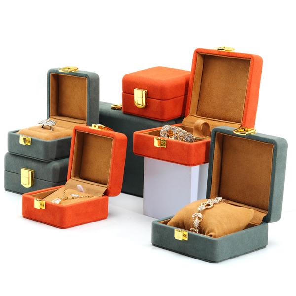 Soft Touch Velvet Jewelry Box Packaging Sets Multi Color For Luxury Watch