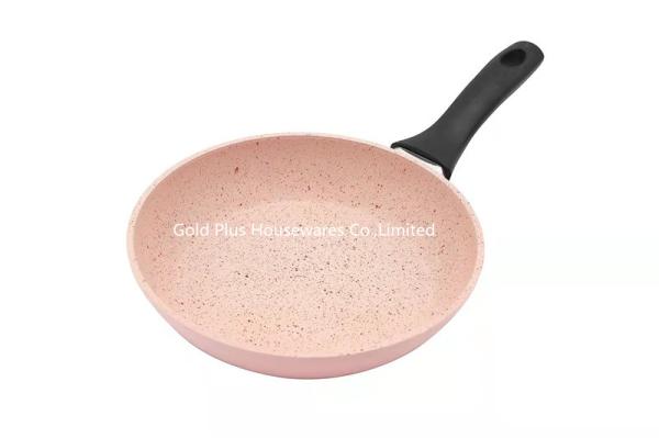 Granite pots and pans marble coating standard non-stick frying pan black handle