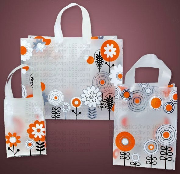 Custom logo HDPE / LDPE patch handle die cut plastic shopping bag for carrying bread,Die Cut Handle Shopping Bag bagease
