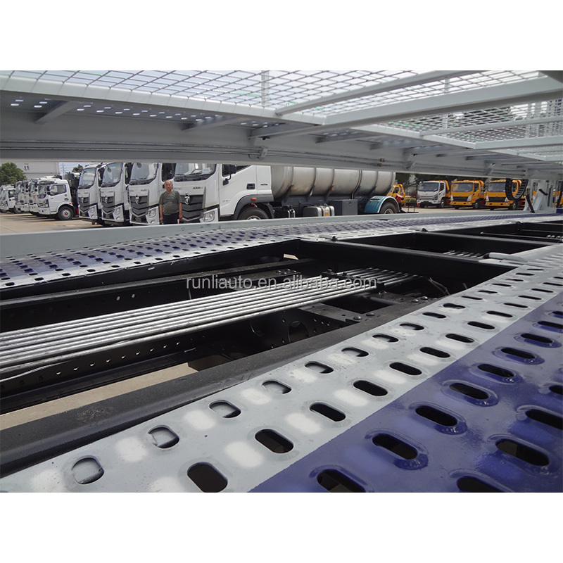 6 Car Capacity Vehicle Car Carrier Hauler Trailer Hydraulic Lifting Double Deck Car Transport Truck Trailer