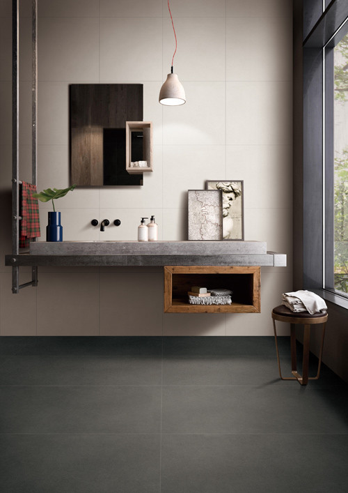 Indoor Cement Look Porcelain Tile Antibacterial Full Body Minimalism Style