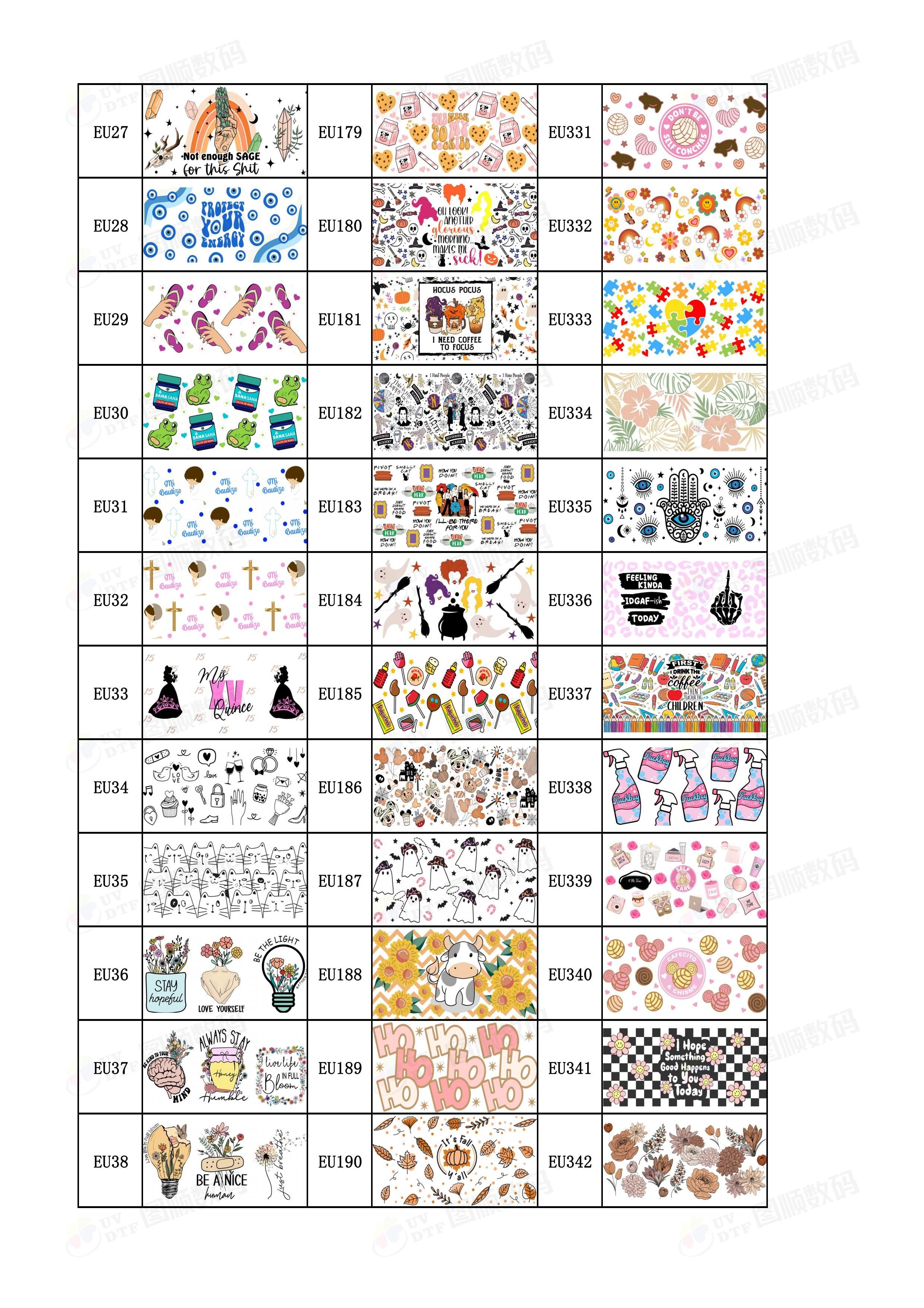 UVDTF packaging custom UV transfer stickers 16oz cup sleeve 24oz stickers DTF transfer waterproof labels