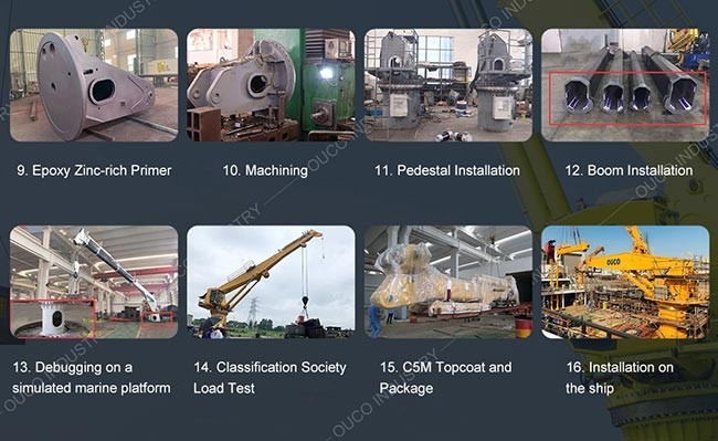 Mini 1t 4m Telescopic Boom Marine Cranes Remote Control Yacht Duty High Efficiency 2