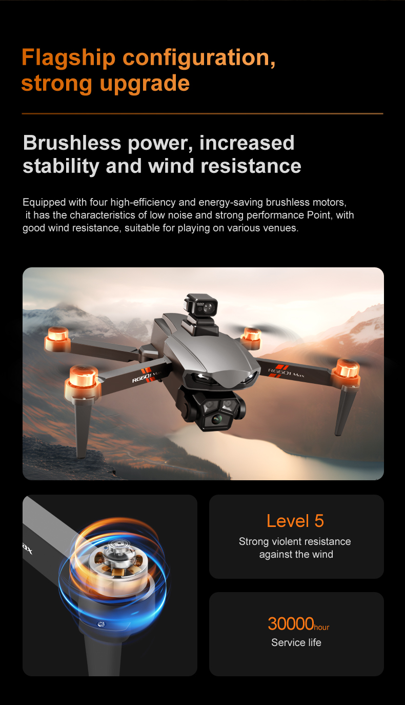 18 mins Flying Time Rg601 Max 5g Gps Drone Dual 4k Hd Camera Optical Flow Wifi Fpv Brushless Quadcopter Rc Professional Drone