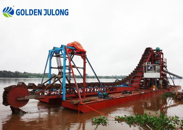 Durable Performance Chain Ladder Dredger 60 Bucket Gold Mining Dredger For Hard