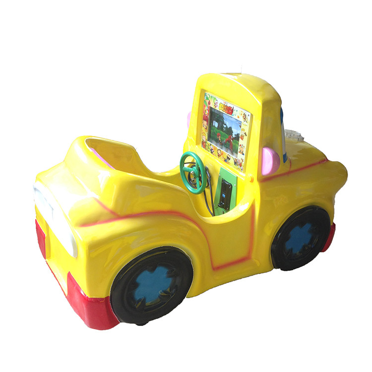 Electric Video Games Kiddie Swing Car Fiber Glass Cabinet Material
