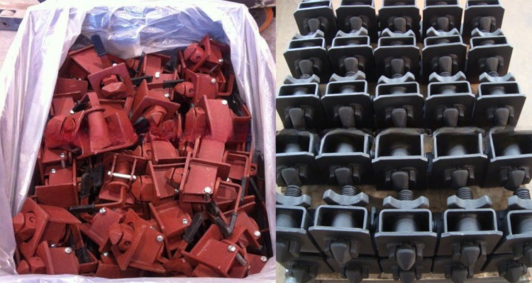 Semi Trailer Double Container Trailer Twistlock Twist Lock Front Pin Lock Trailer Parts Red and Black