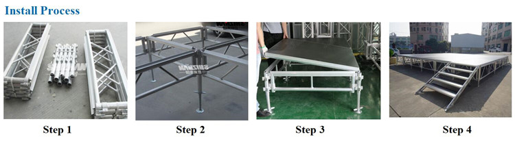 Music Stage Platform Adjustable Legs Outdoor Aluminum Stage Frame