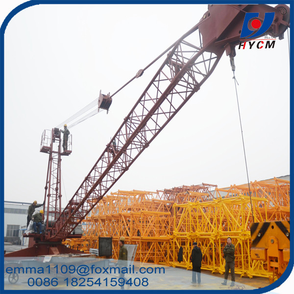 12t Luffing Derrick Crane With VFD Schneider Inverter Control For 200m Building Height