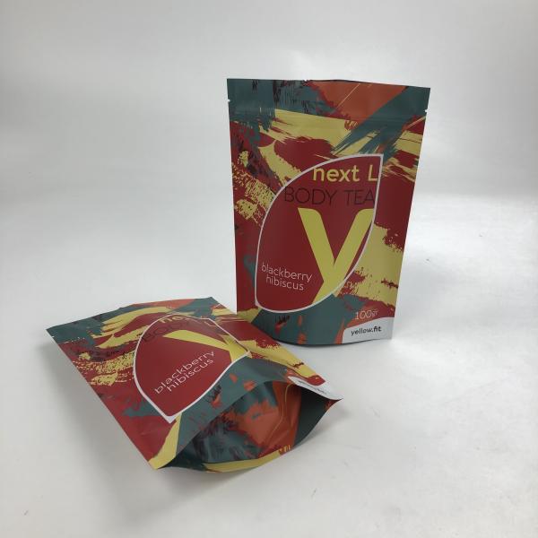 Customized food grade printed stand up aluminum foil powder packaging bag