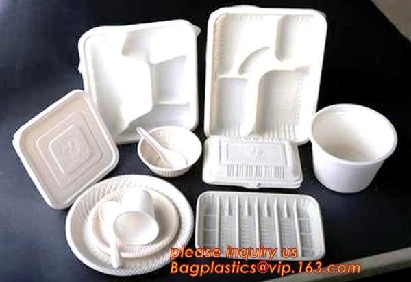 biodegradable corn starch plastic round food tray, Eco-friendly corn starch
