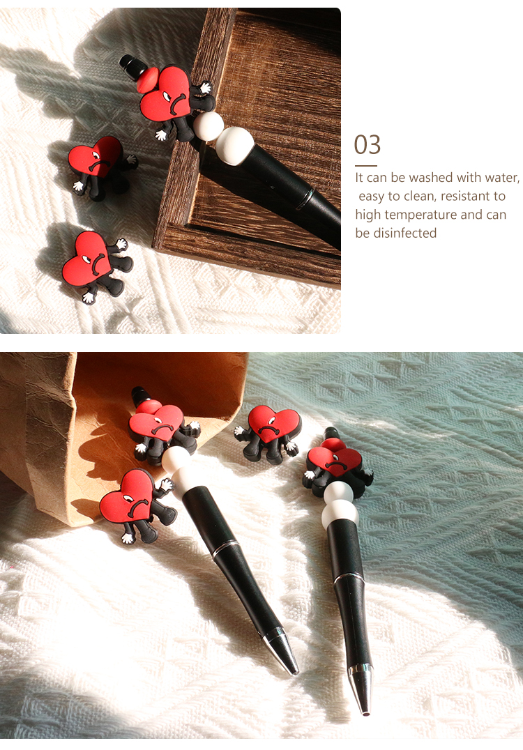 Bad Bunny Custom Silicone Focal Beads Food Grade Material For Pen Making