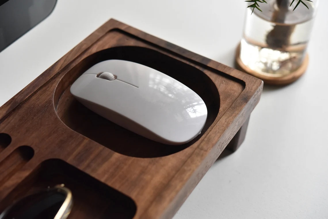 Wood Desk Organizer Office Desk Accessories Wood Docking Station Wood Phone Stand Home Desk Storage Christmas gift