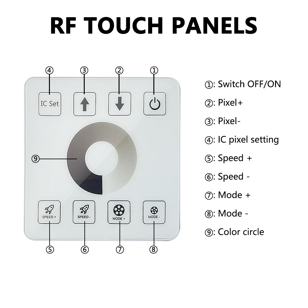 2048 Pixels Rf Wireless Remote LED Controller For White Flowing Light Strip