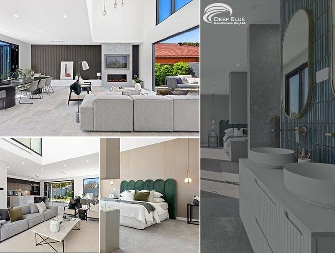 EU/AU/NZ/USA Light Steel Framing Prefabricated Luxury Villa