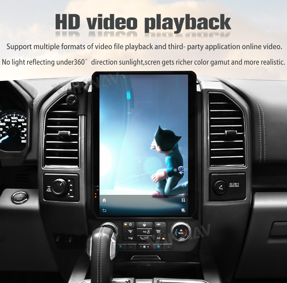 Android Auto Head Unit For Ford Raptor F150 F250 / F350 / F450 2015-2020 Touch Screen 14.5 Inch GPS Navigation Carplay
