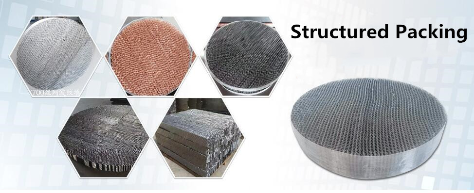 Structured 125y Metal Sheet Distillation Column Packing Material Dn2400 * 150mm