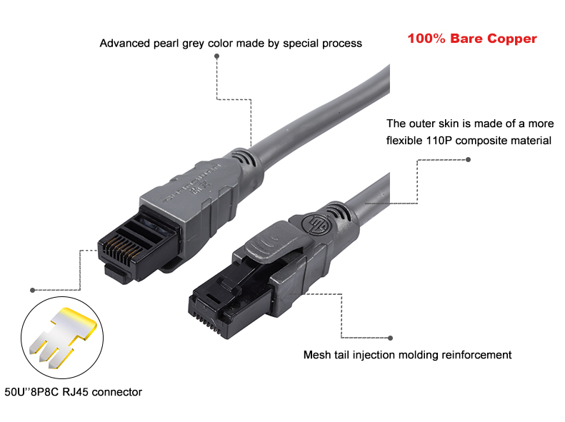 ODM Multi Core Copper Cable Network Data Ethernet Lan Cat6A UTP 4 Pair 24 Awg Cable