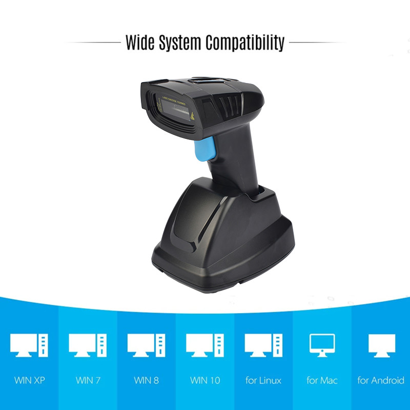 Warehouse Wireless Barcode Scanner Handheld 2D Barcode Reader 2200mah Battery