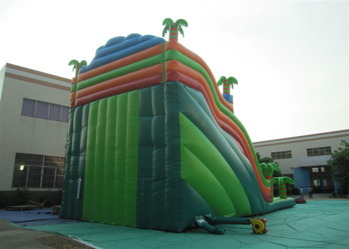Long inflatable rabbit palm trees high dry slide inflatable high dry slide with arch for sale