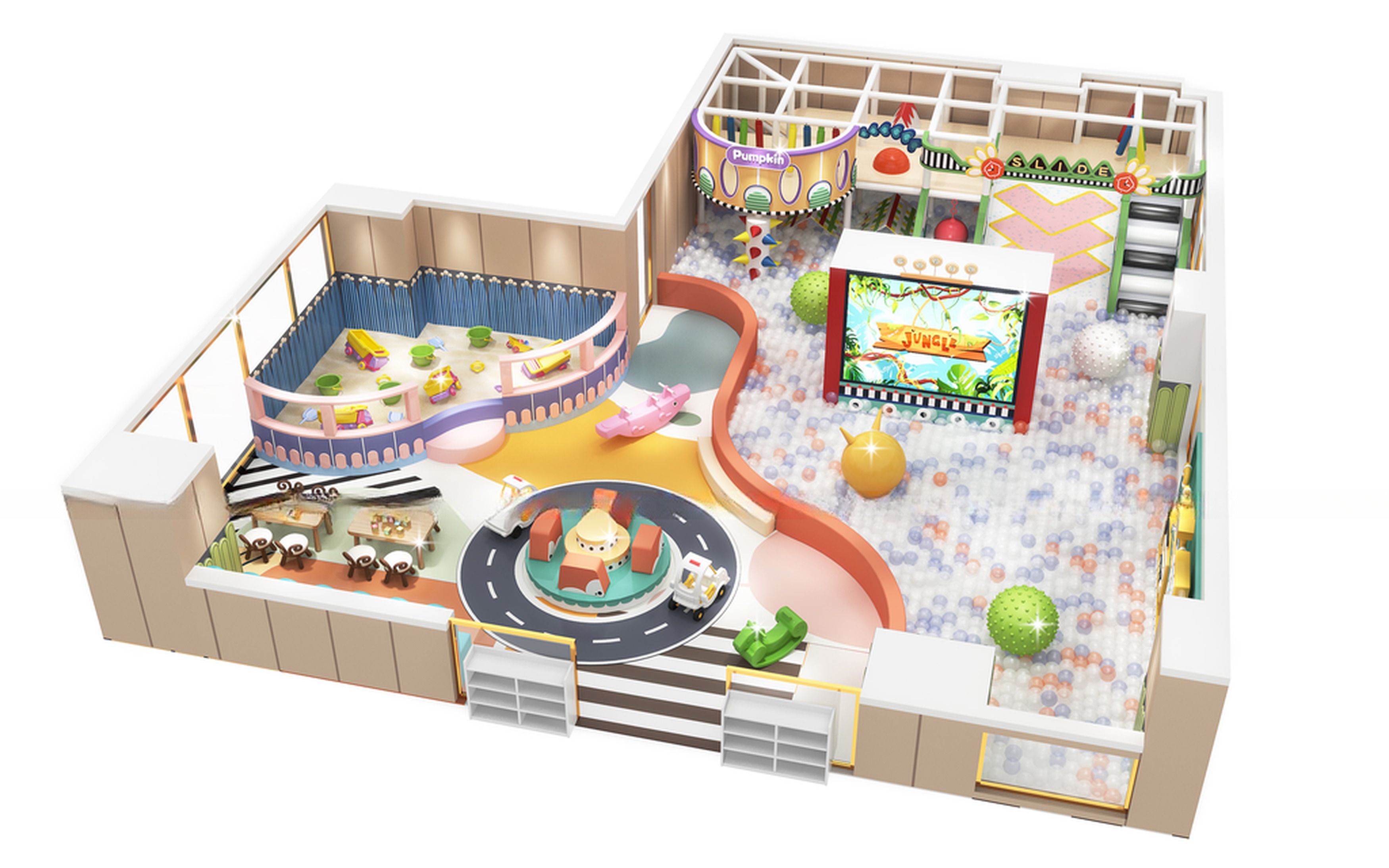 Attractive Indoor Soft Playground Equipment Naughty Castle Paradise For Game Center