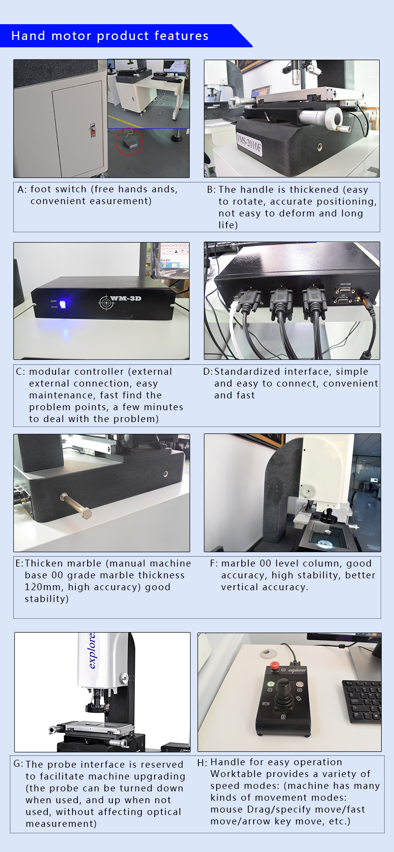 Granite Material Optical Measuring Equipment Instrument For Ophthalmic Unit OEM