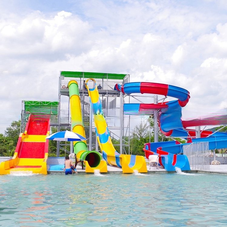 Freefall and Double Lane Water Slide for Theme Aqua Park