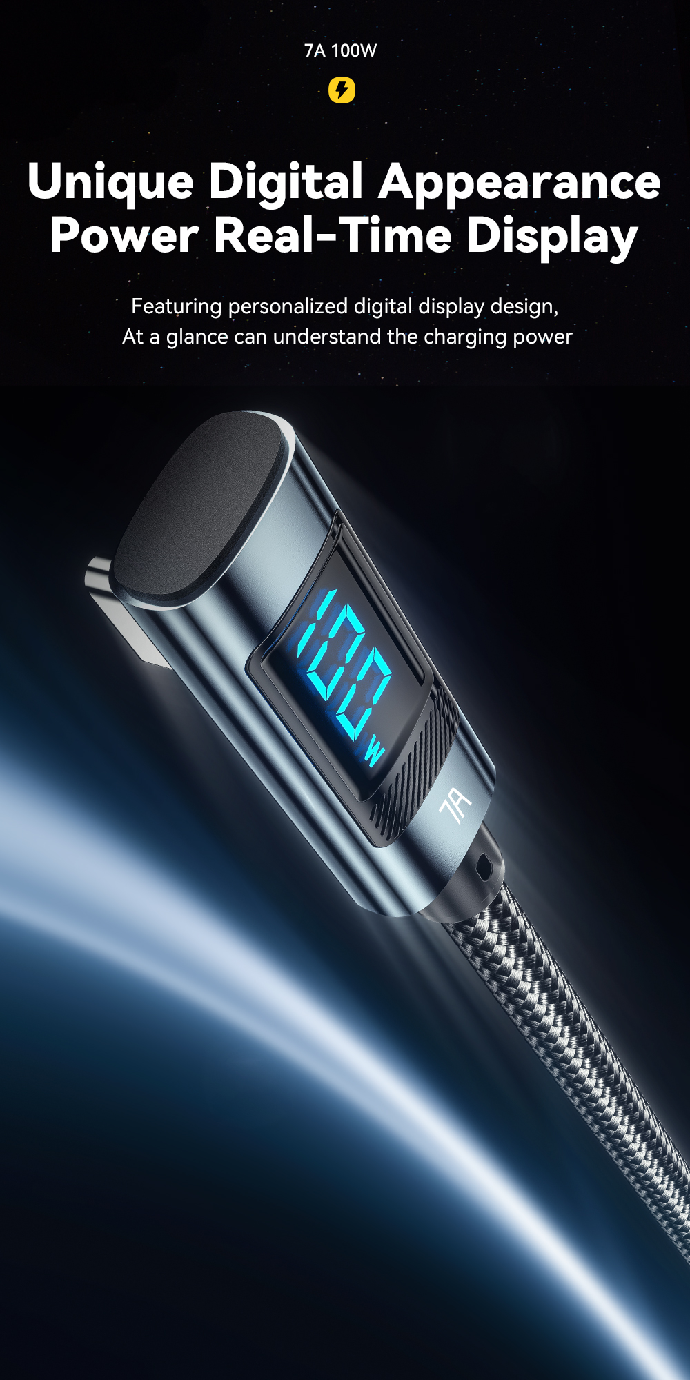 ESSAGER ES-X47 Series 100W A-C 1m Short 2m Long USB C Cable