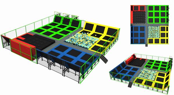 357M2 Children Trampoline Park Fashion Style High Quality Indoor Trampoline Park