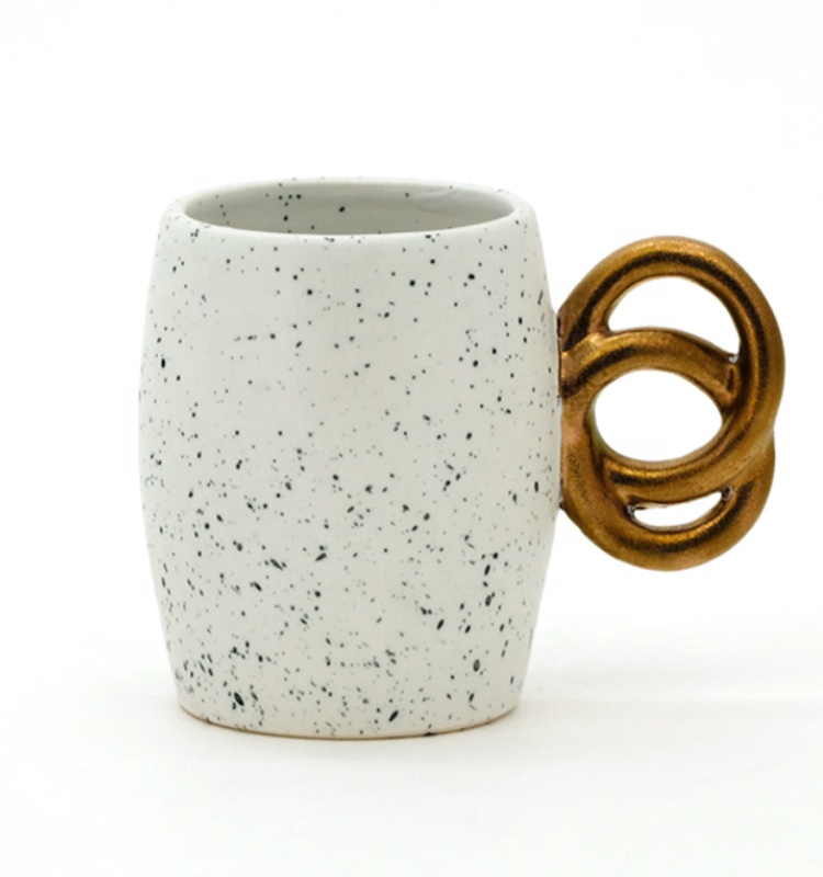 3oz Creative Tea Coffee Cup And Saucer Ceramic With 3d Handle Ceramic Tea Cup Set