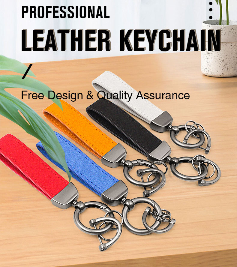 Custom Bulk Car Leather Keychain Zinc Alloy Metal Letterpress Printing