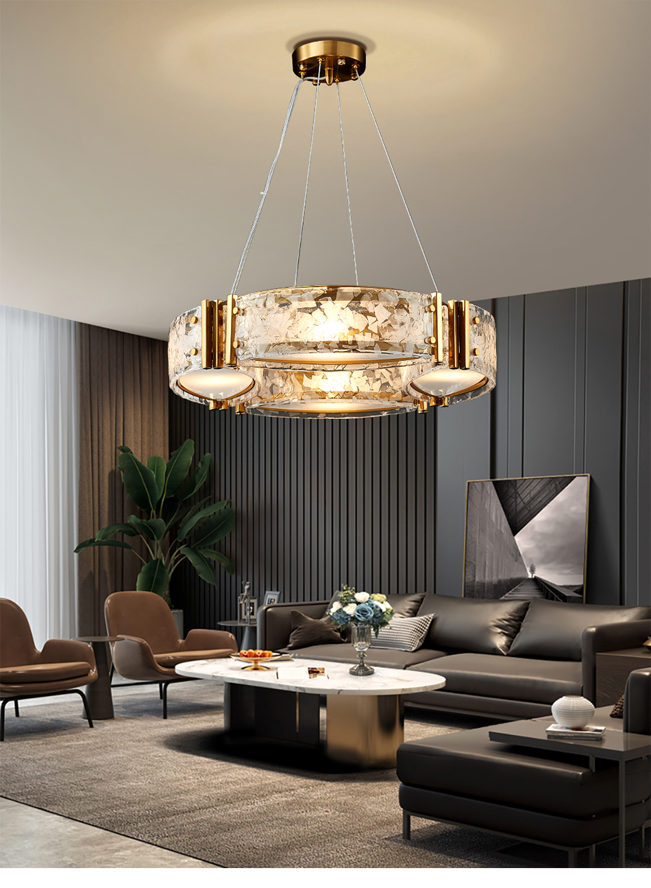 Modern living room home decor kitchen round glass hanging lamp nordic chandelier lighting(WH-MI-316)