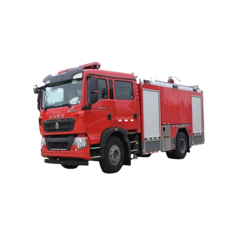 HOWO 8.1 Ton Holding 2+4 Person Discharge 50L/s Shooting Height 60m Speed 90km/h 4X2 Emergency Rescue Fire Truck