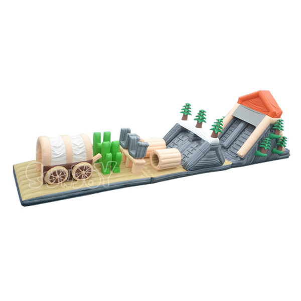 Adult 24m Long Inflatable Obstacle Course For Water Park