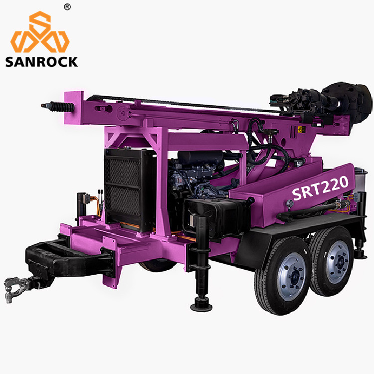 Portable Water Well Drilling Rig Small Trailer Mounted Water Borehole Drilling Machine