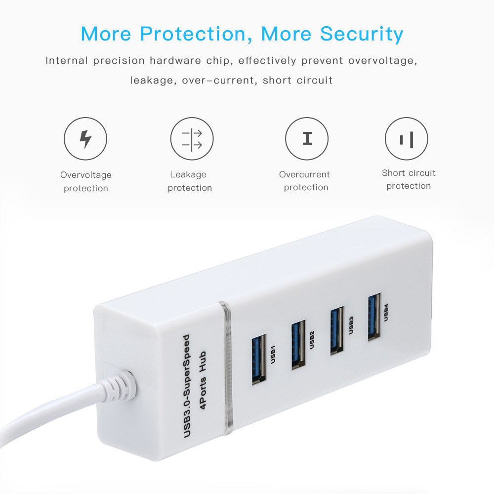 OEM Multiple USB Hub Splitter , Multi Expander 4 Port Superspeed USB 3.0 Hub