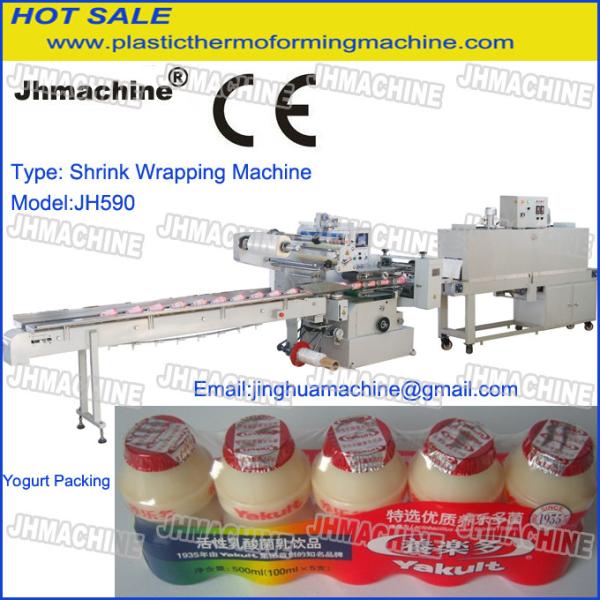 Yogurt Bottle Auotmatic shrink wrapping /flow Pack Machine With Strink Tunnel CE