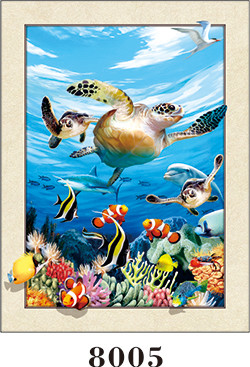 Stunning Sea World Animals Painting 5D Pictures / Lenticular Photo Printing