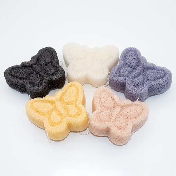 Facial Cleaning Organic Natural Konjac Baby Bath Sponge Butterfly Oval Shaped