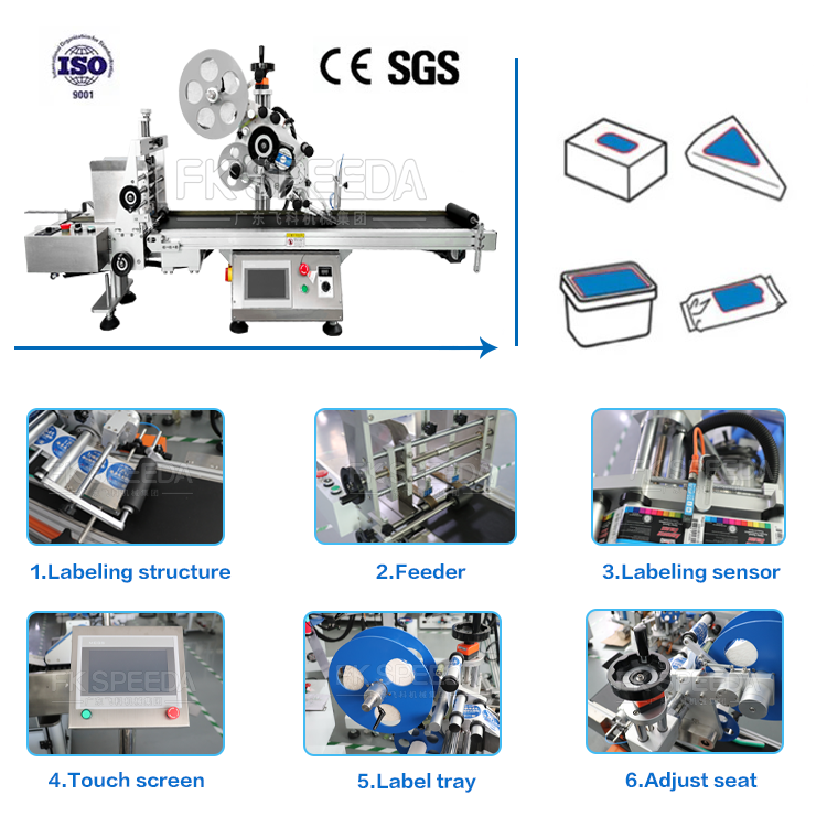 High Speed Label Machine Automatic/Flat Labeling Machine with Encoder 30 pcs/h 15 mm
