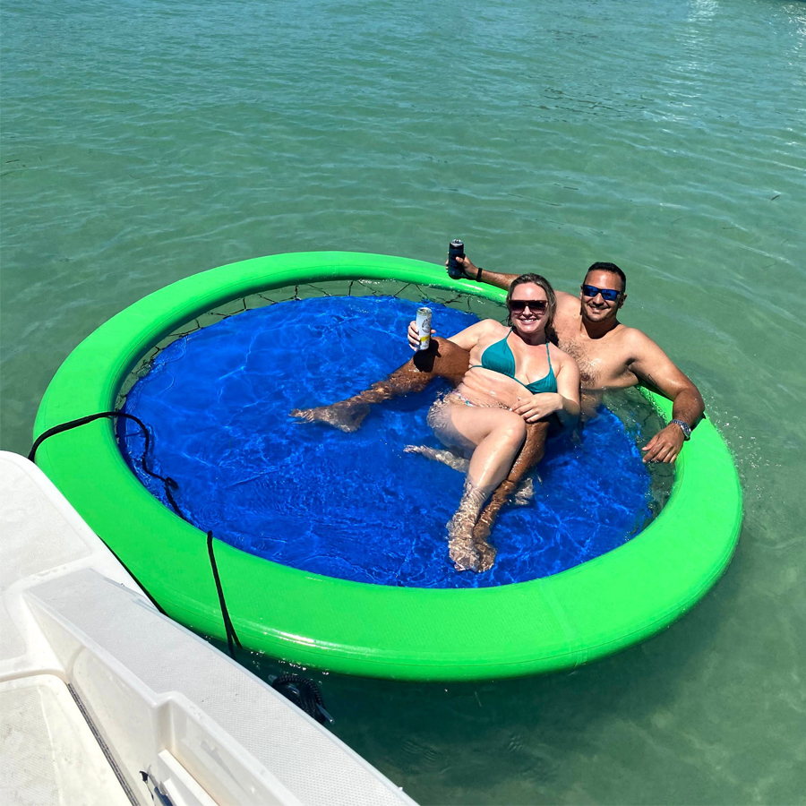 Round Inflatable Water Hammock Floating Raft 10 Classic Lounge Inflatable Hammock For Adults Kids