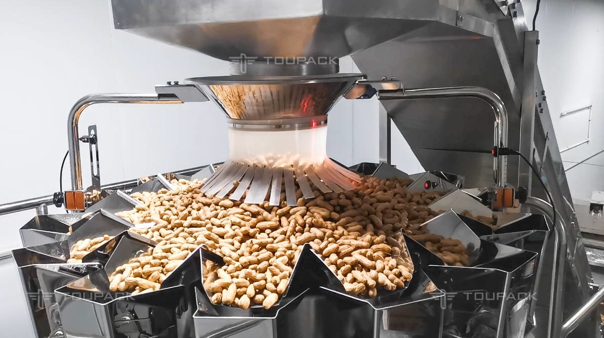 Stand Up Pouch Vertical Weighing Packing Machine 2.5kg Peanut Cashew Nuts Packaging Machine