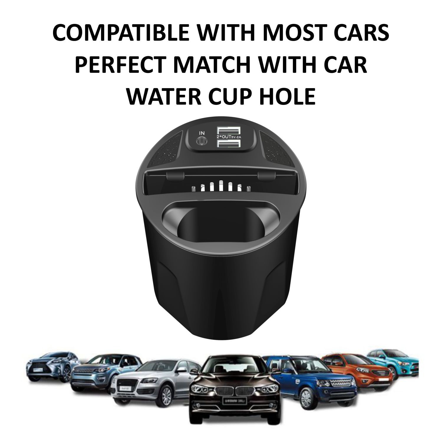Cup-shape Charger 15W Wireless fast Charging with 5V/2A USB output