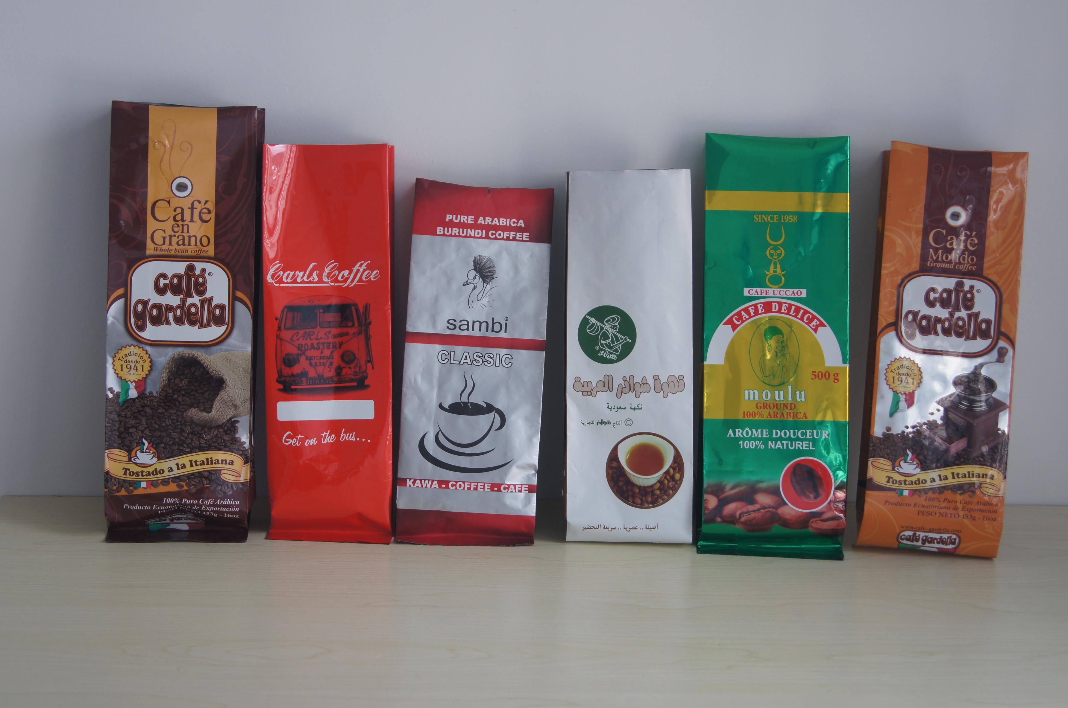Biodegradable Ethiopia Coffee Bean Packaging Bags 500 Gram 16 Oz With Zipper