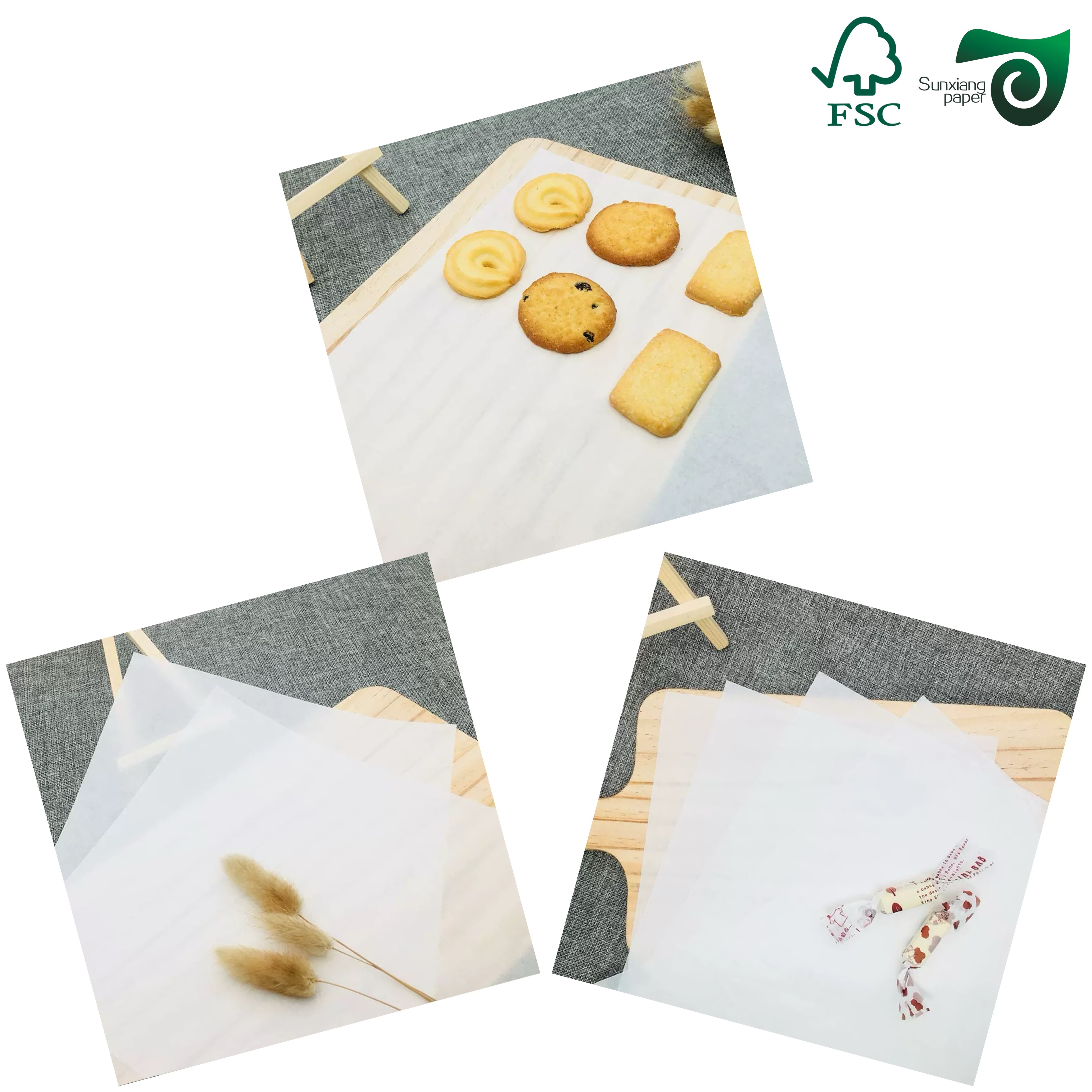 30gsm Food Wrapping Paper Semi Translucent White Paper For Baking Cup