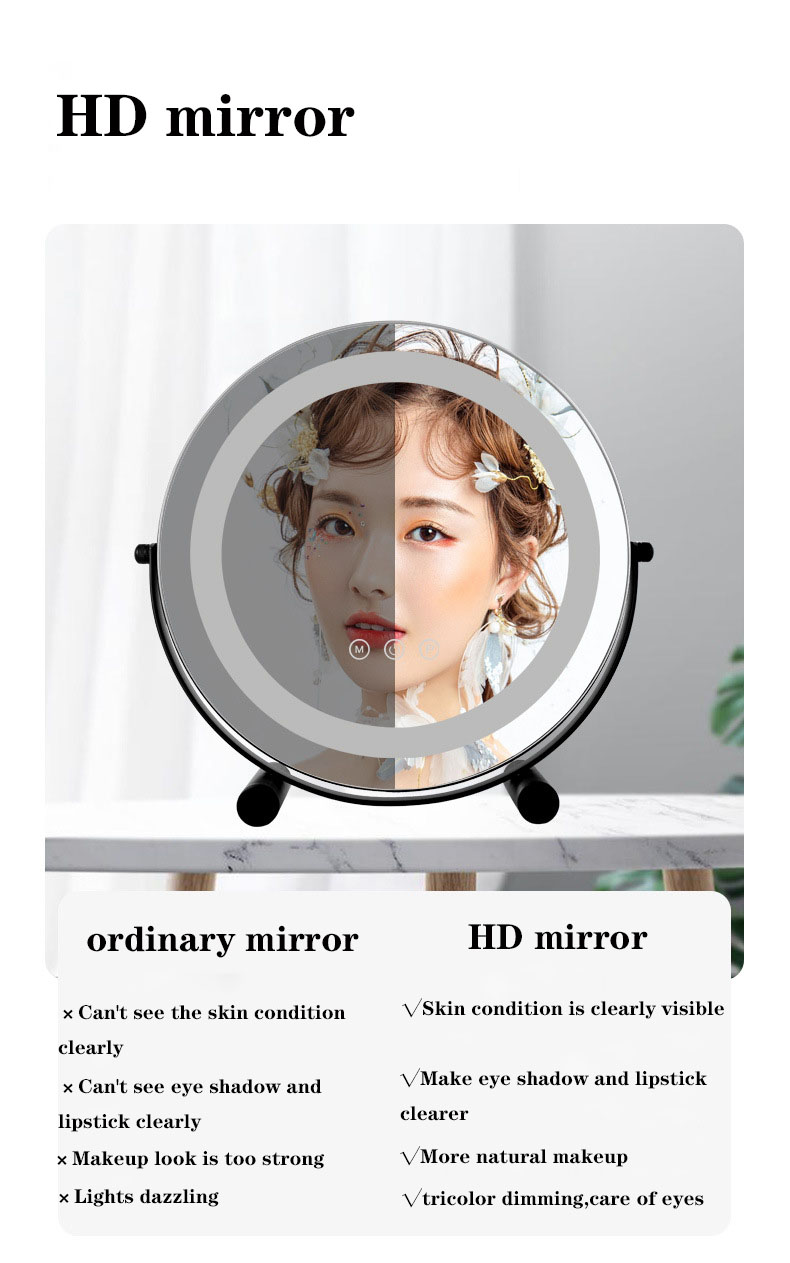 Silver LED Makeup Mirror 3000K - 6000K Hollywood Makeup Mirror