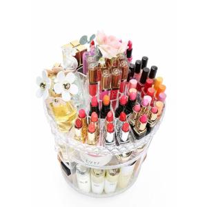 Plus size 360-degree rotating adjustable multi-function makeup storage organizer