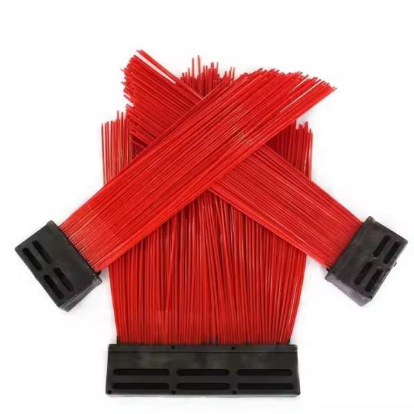 Replaceable Square Street Cleaning Brush Red Sanitation Road Sweeper Brush